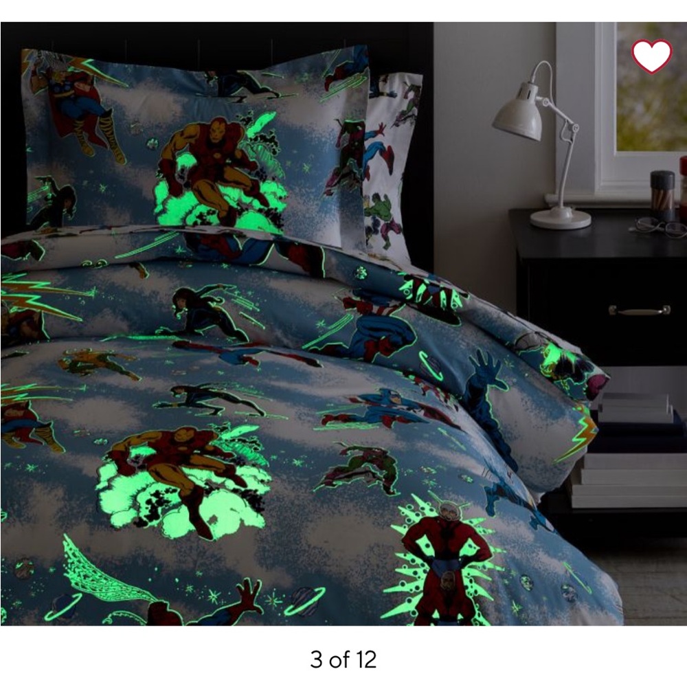 Pottery Barn Kids full size Marvel comforter - glows in the dark!